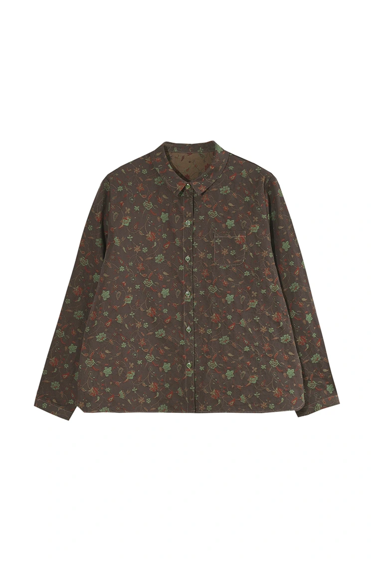 Lässige Damenbluse mit Blumendruck