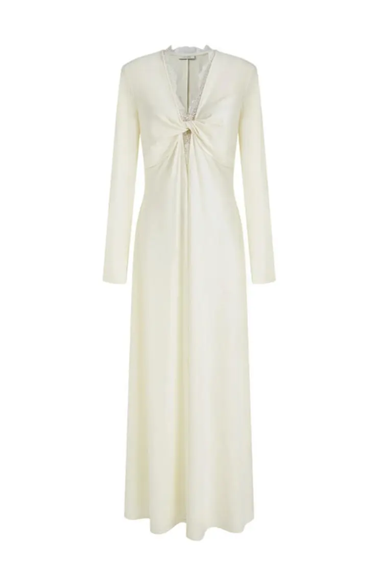 Gespleißtes Maxikleid für Damen mit Spitze