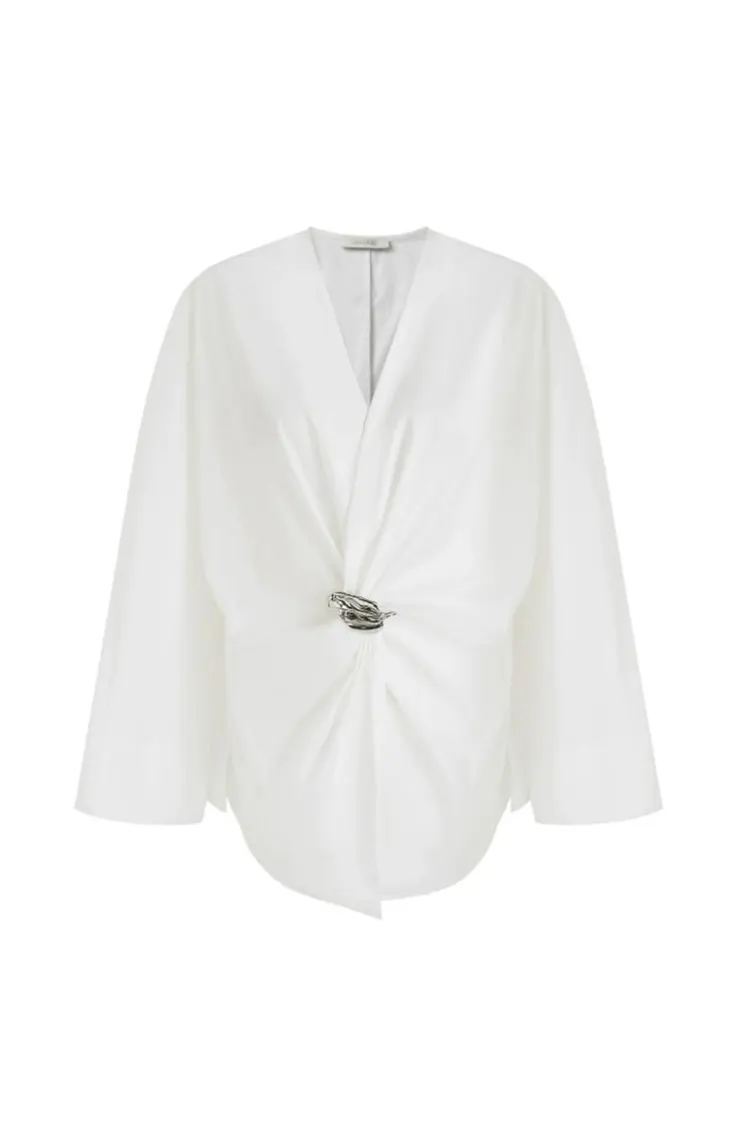 Damen-Partybluse mit Metallschnalle